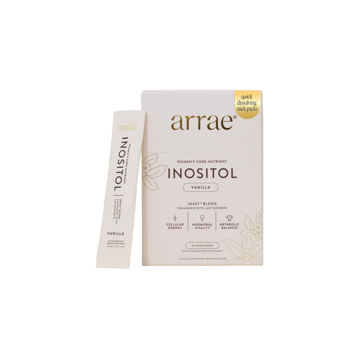 40:1 Myo & D-Chiro Inositol Supplement for Cycle Support by Arrae
